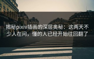 揭秘pixiv插画的深层奥秘：这两天不少人在问，懂的人已经开始往回翻了