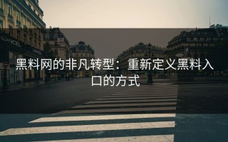 黑料网的非凡转型：重新定义黑料入口的方式