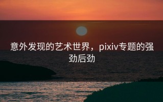 意外发现的艺术世界，pixiv专题的强劲后劲