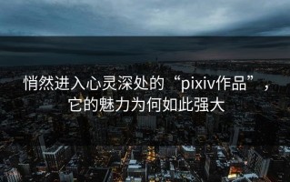 悄然进入心灵深处的“pixiv作品”，它的魅力为何如此强大