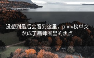没想到最后会看到这里，pixiv榜单突然成了画师圈里的焦点