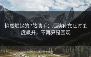 悄然崛起的P站助手：后续补充让讨论度飙升，不再只是围观