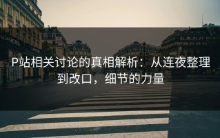 P站相关讨论的真相解析：从连夜整理到改口，细节的力量