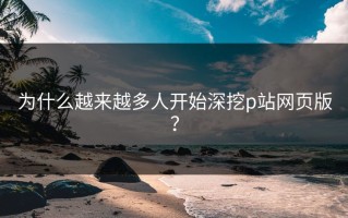 为什么越来越多人开始深挖p站网页版？