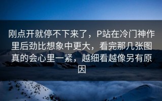 刚点开就停不下来了，P站在冷门神作里后劲比想象中更大，看完那几张图真的会心里一紧，越细看越像另有原因