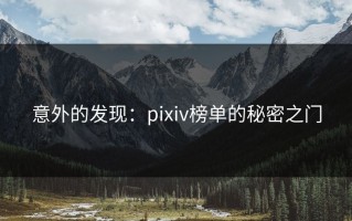 意外的发现：pixiv榜单的秘密之门