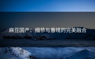 麻豆国产：细节与意境的完美融合