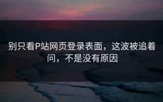别只看P站网页登录表面，这波被追着问，不是没有原因
