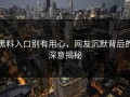 黑料入口别有用心，网友沉默背后的深意揭秘