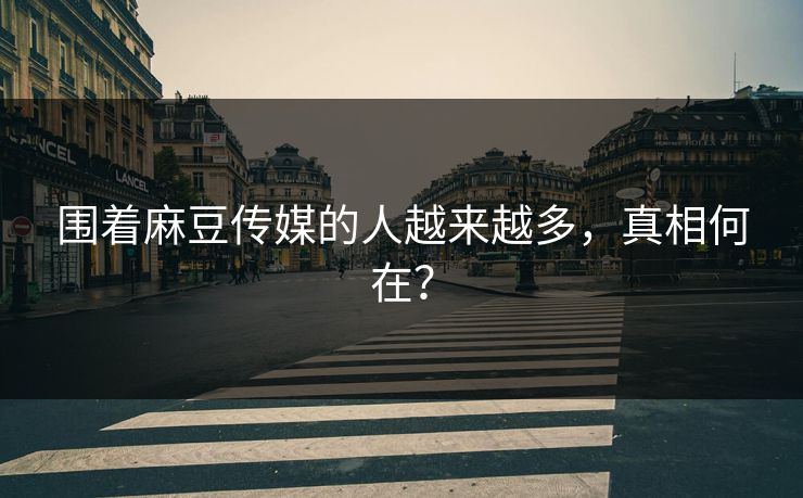 围着麻豆传媒的人越来越多，真相何在？-第1张图片-p站搬运工影视库 - p站助手短剧集