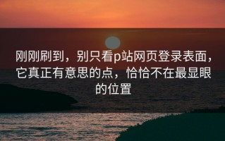 刚刚刷到，别只看p站网页登录表面，它真正有意思的点，恰恰不在最显眼的位置